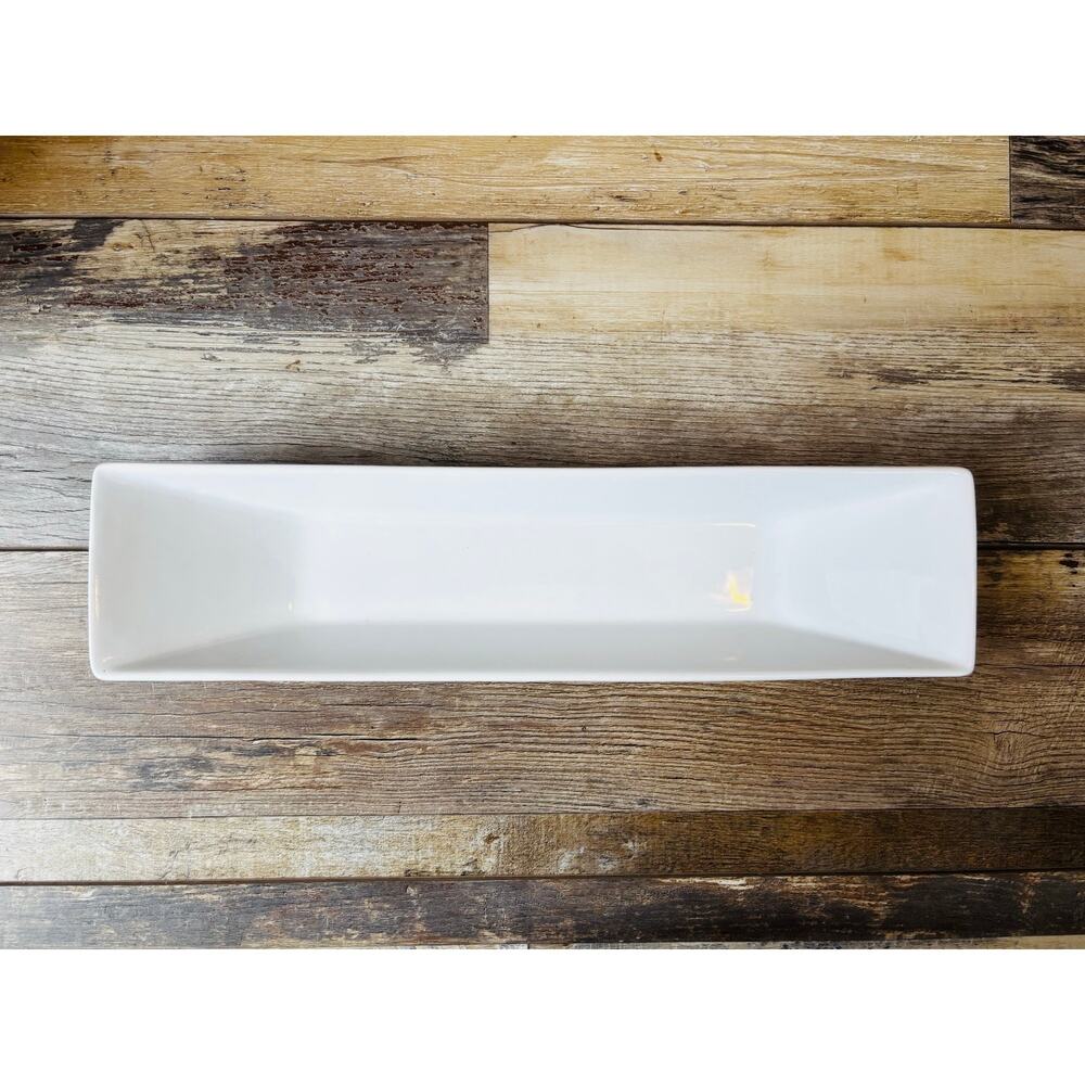 Living Quarters White Porcelain Rectangular Serving Platter